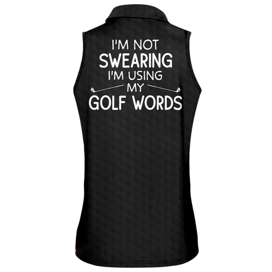 3D All Over Print American I Am Not Sweating I Am Using My Golf Words Sleeveless Polo Shirt