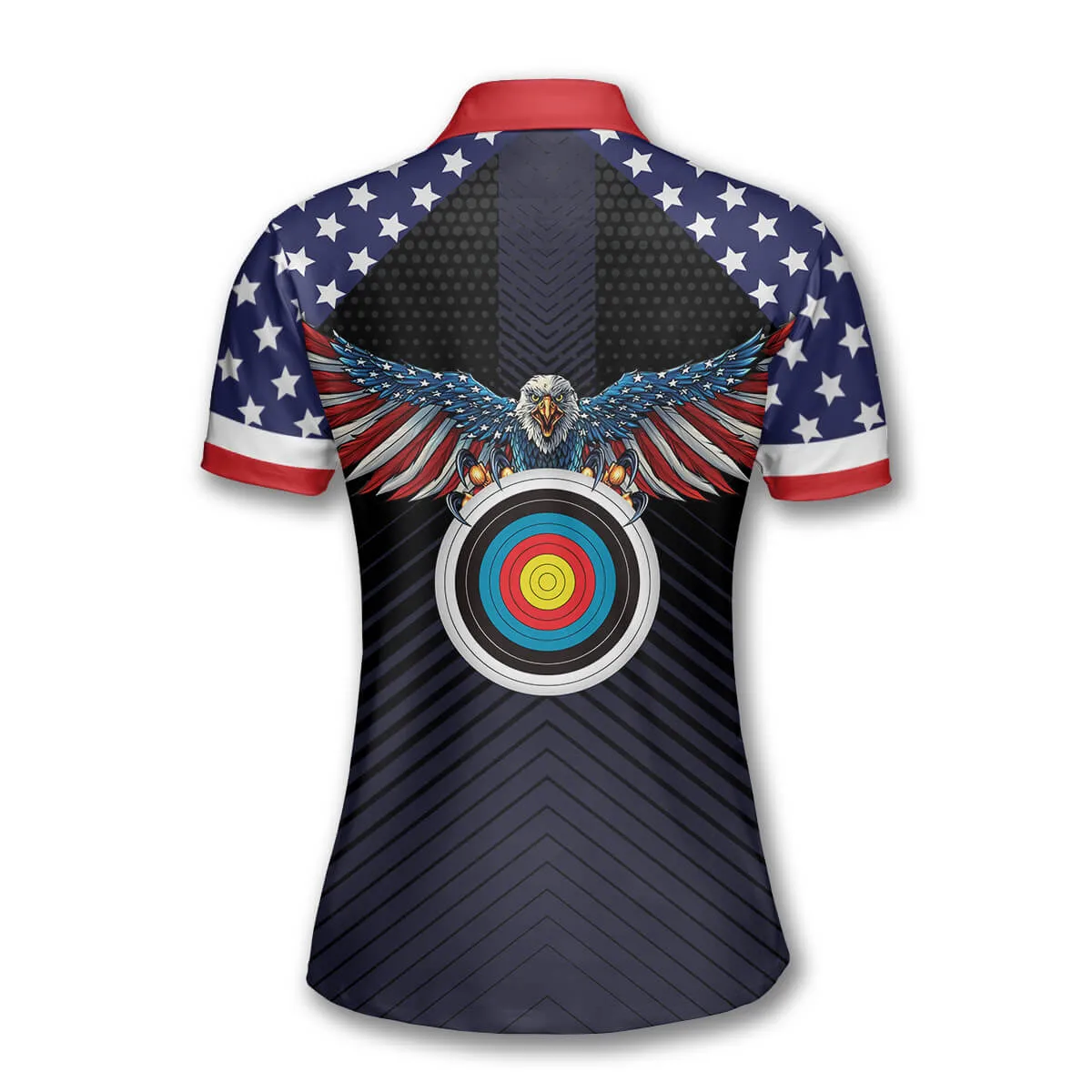 3D All Over Print Eagle Patriotic American Flag Custom Archery Polo Shirts for Women