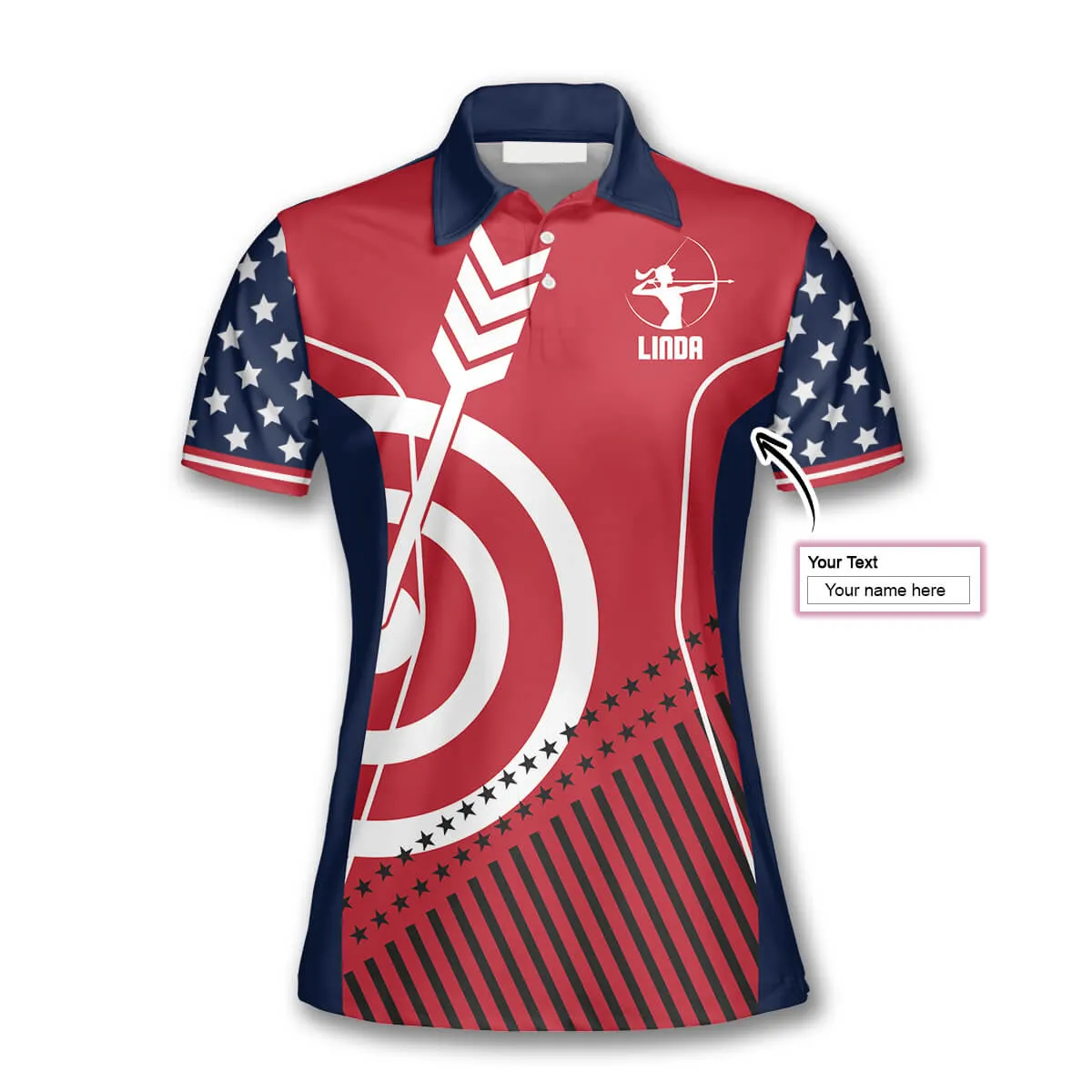 3D All Over Print Patriotic American Flag Custom Archery Shirts for Women, Gift for Her