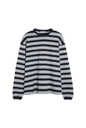 60's Vintage Stripe Long Sleeves T-Shirt | Charcoal