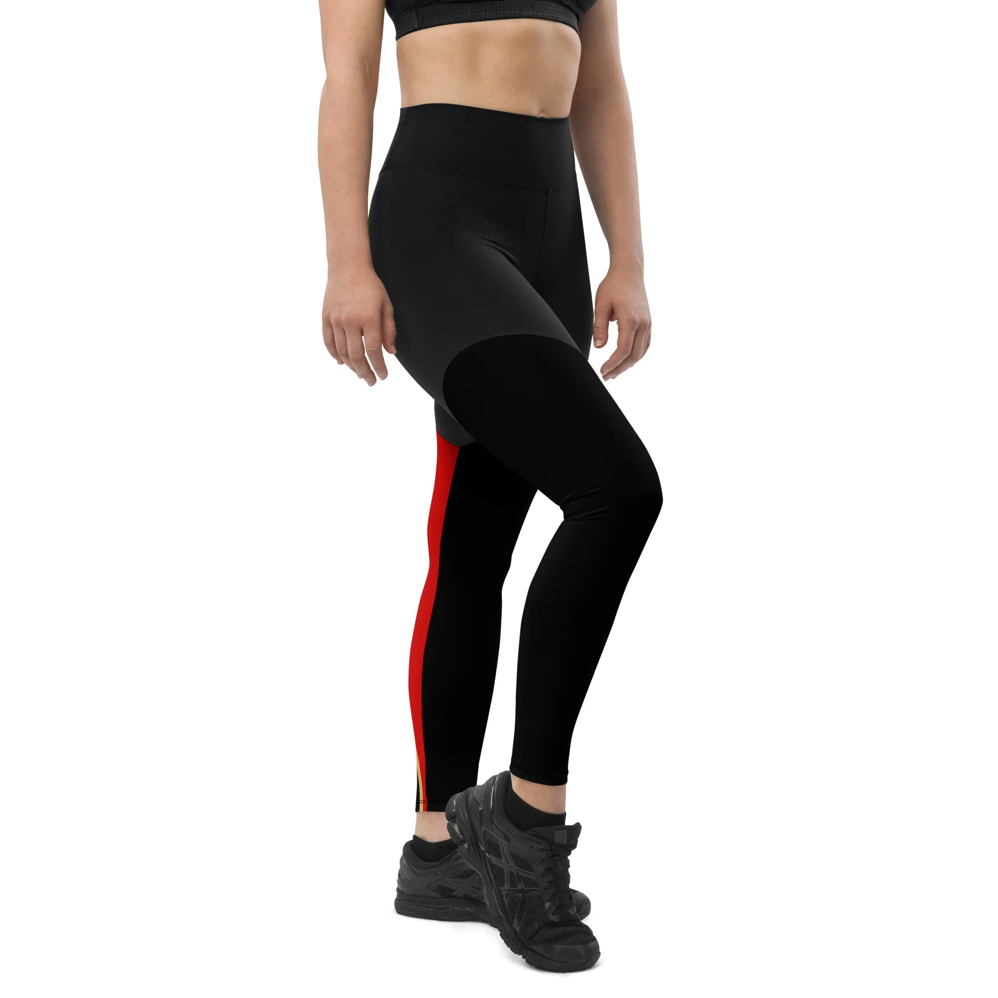 A-Team 01 Red Designer Sports Leggings