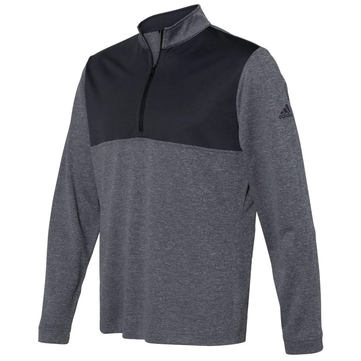 adidas Golf Men's Black Heather/Carbon Lightweight UPF Pullover