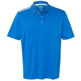 adidas Golf Men's Bright Royal/White/Mid Grey Climacool 3-Stripes Shoulder Polo