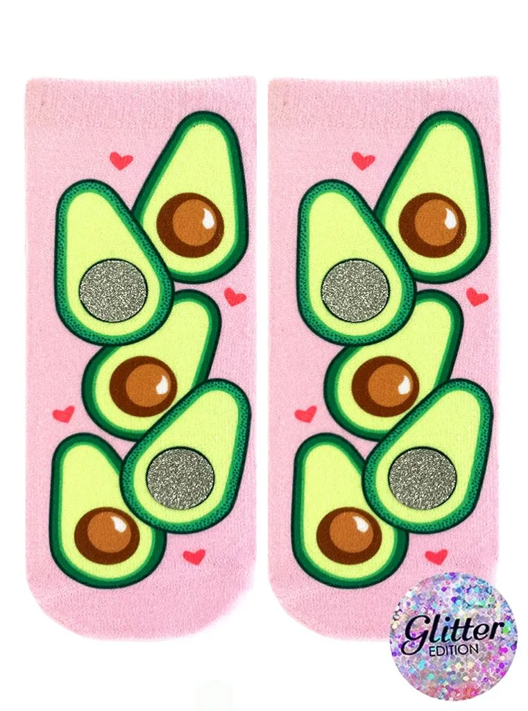 Avocado Queen Glitter Ankle Socks