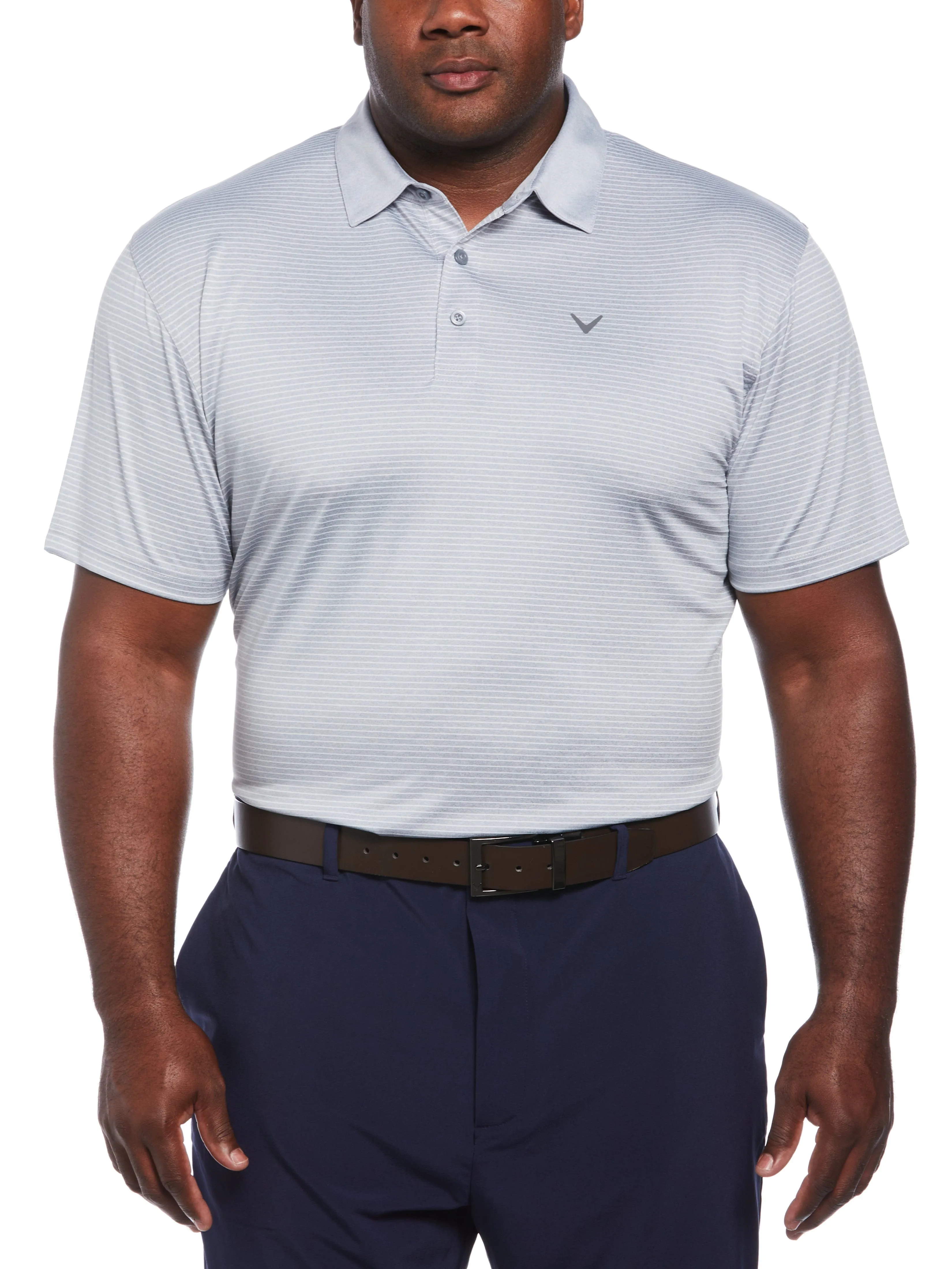 Big & Tall Heather Micro Stripe Golf Polo