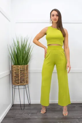 Bodycon Crop Top Pant Set