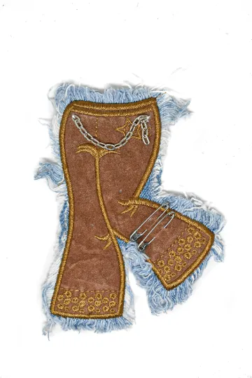 Brown Cowboy Jean Applique 5.50" x 3.50" - 1 Piece