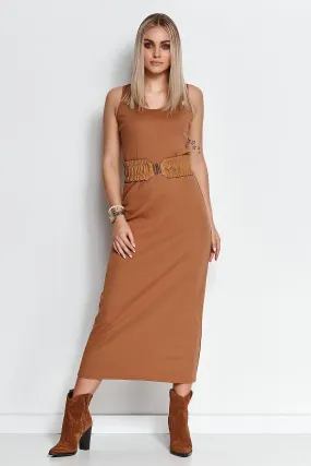 Brown Sleeveless Long Daydress