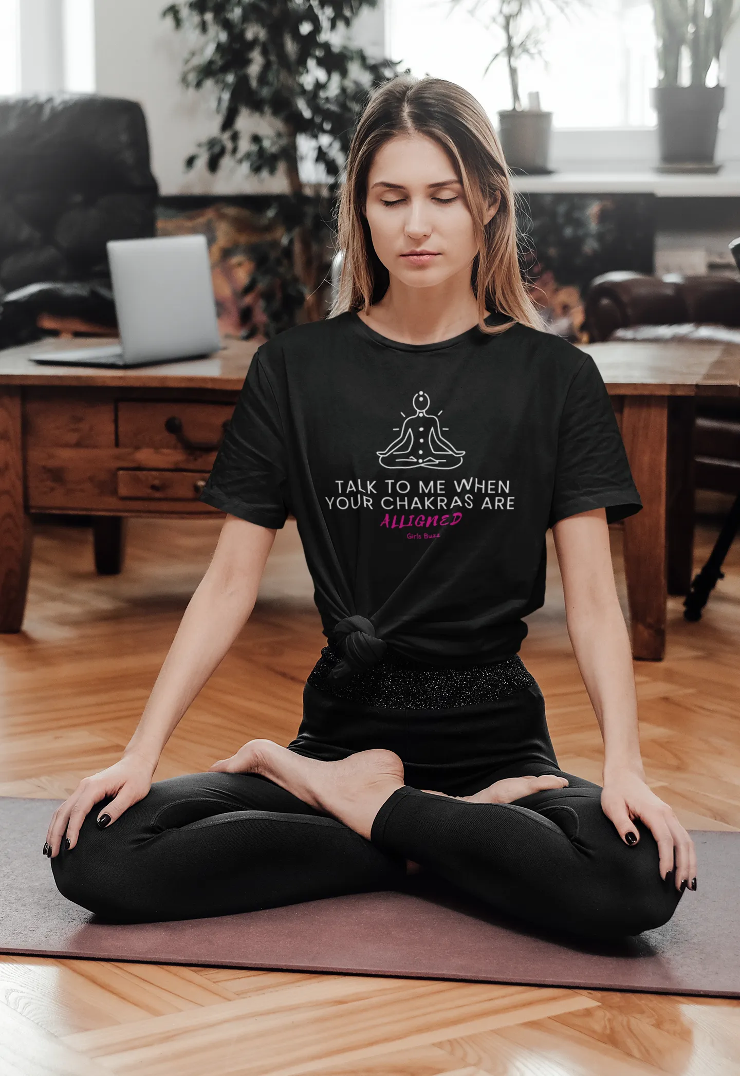 Chakras Aligned Oversized Yoga Tee