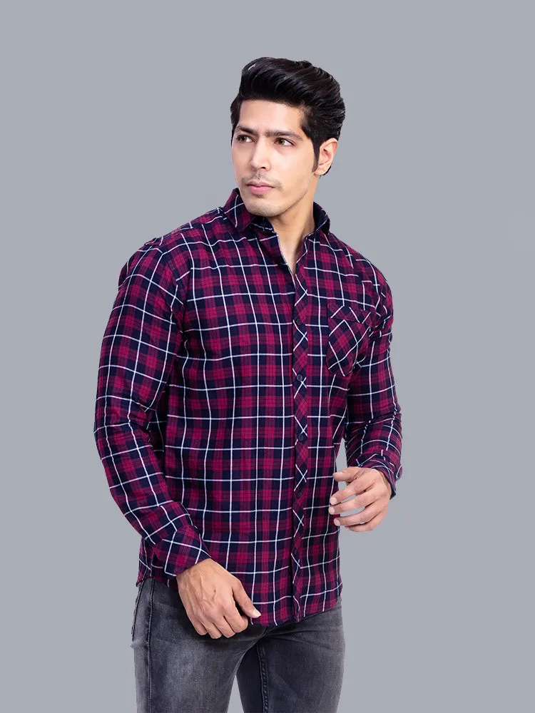 Check Shirt for Men - Men Regular Fir Checked Shirt Red