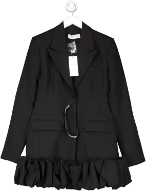 Club L Black Tailored Blazer Dress With Ruffled Hem UK 10