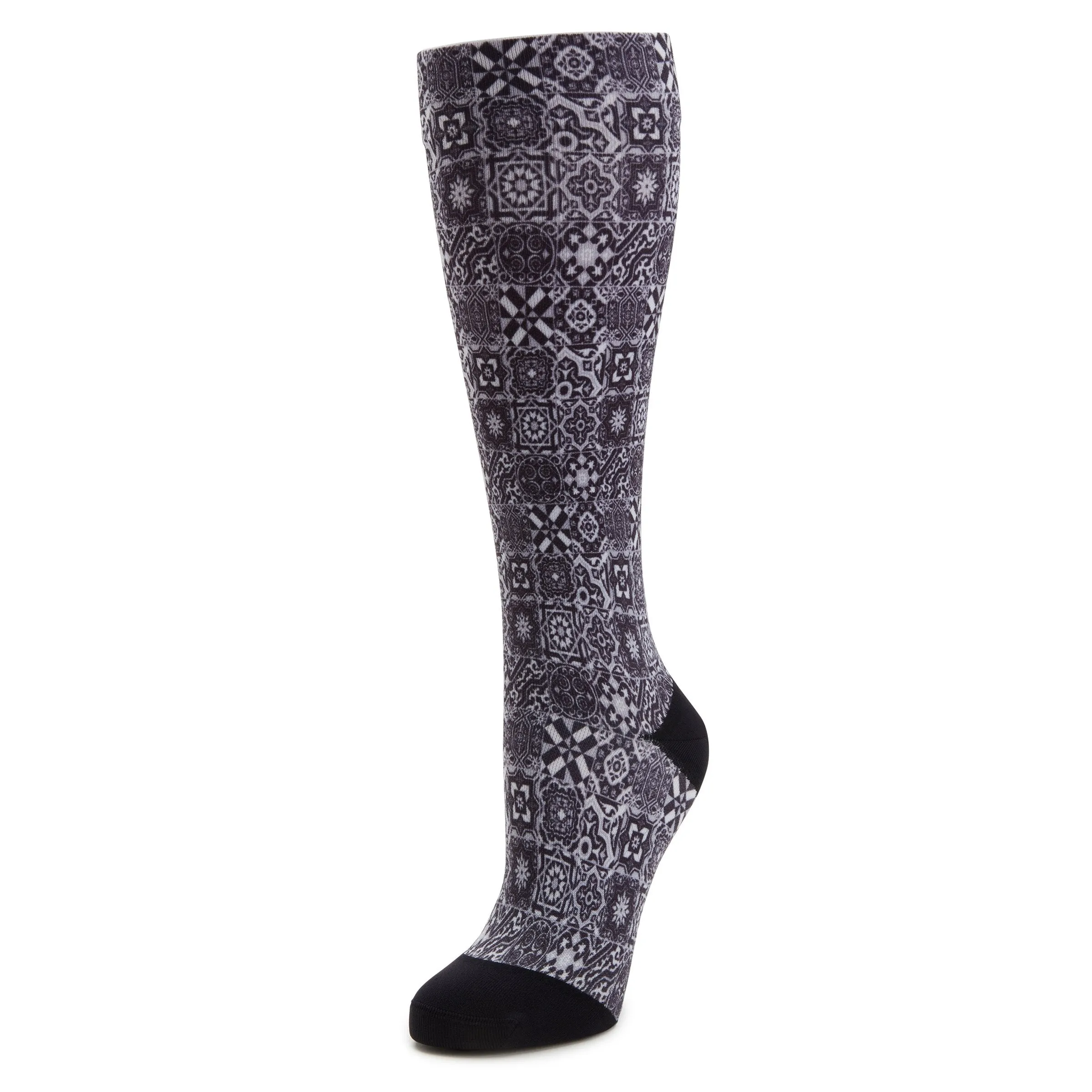 Compression Aztec Tile Black Socks