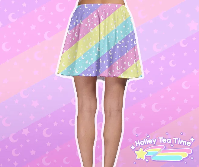 Cosmic Rainbow Skater Skirt [Made To Order]