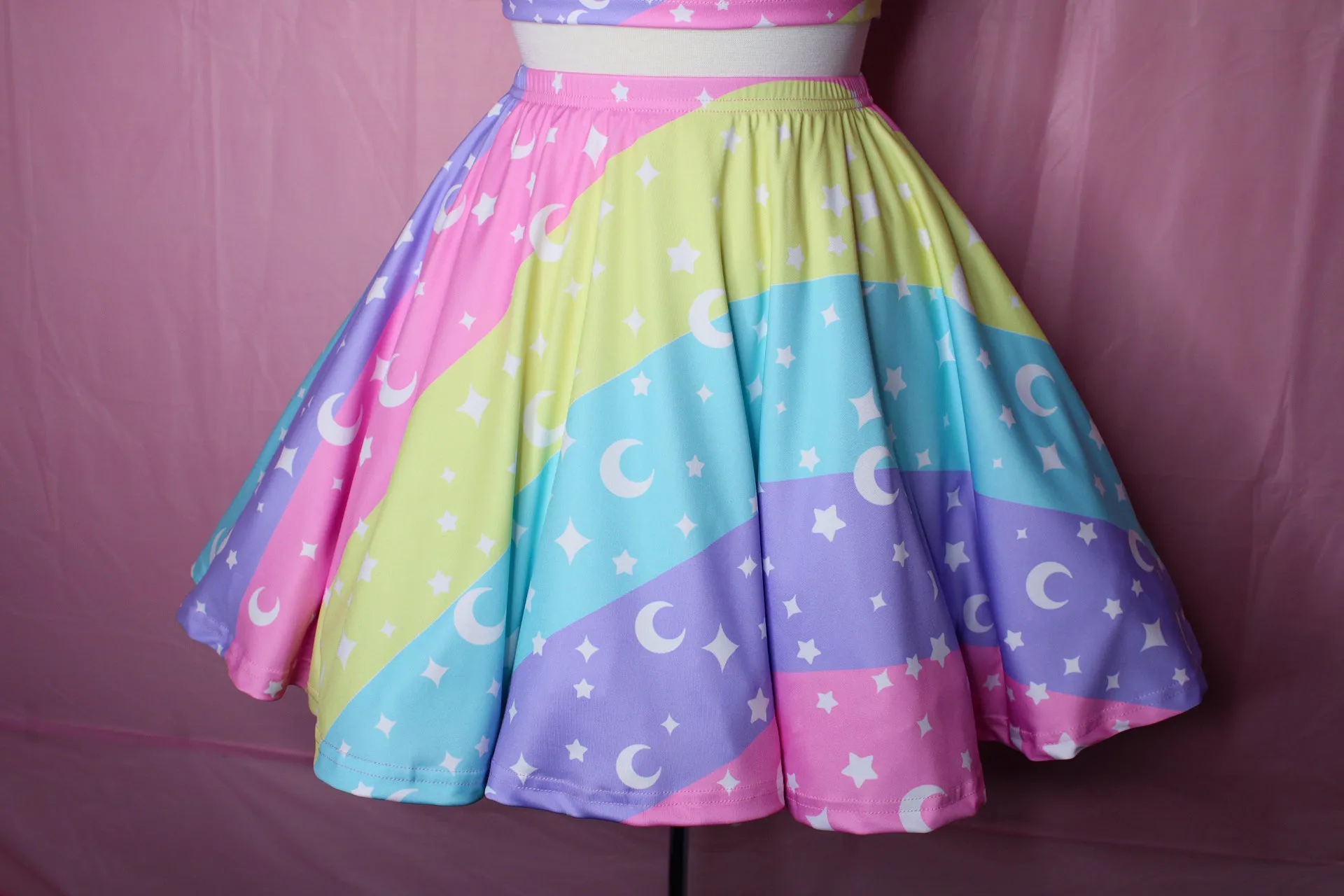 Cosmic Rainbow Skater Skirt [Made To Order]