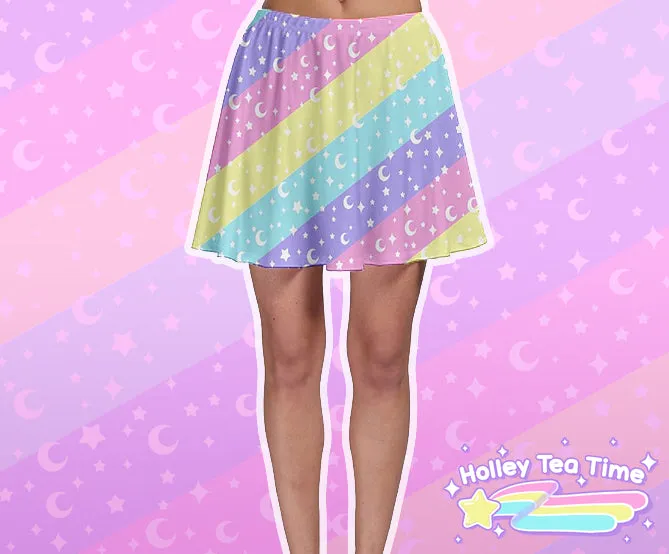 Cosmic Rainbow Skater Skirt [Made To Order]