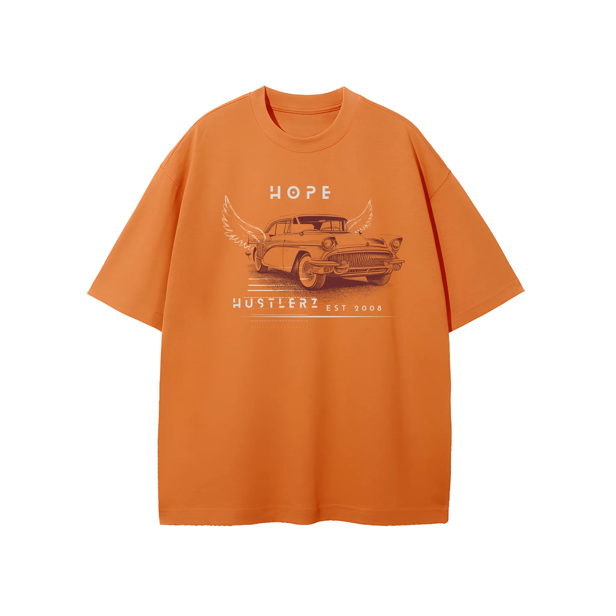 Cotton Oversized T-Shirt - Orange Dream Hope