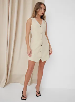 Cream Sleeveless Blazer Dress – Odette