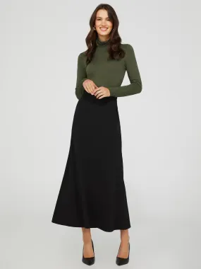 Crepe Pull-On Maxi Skirt