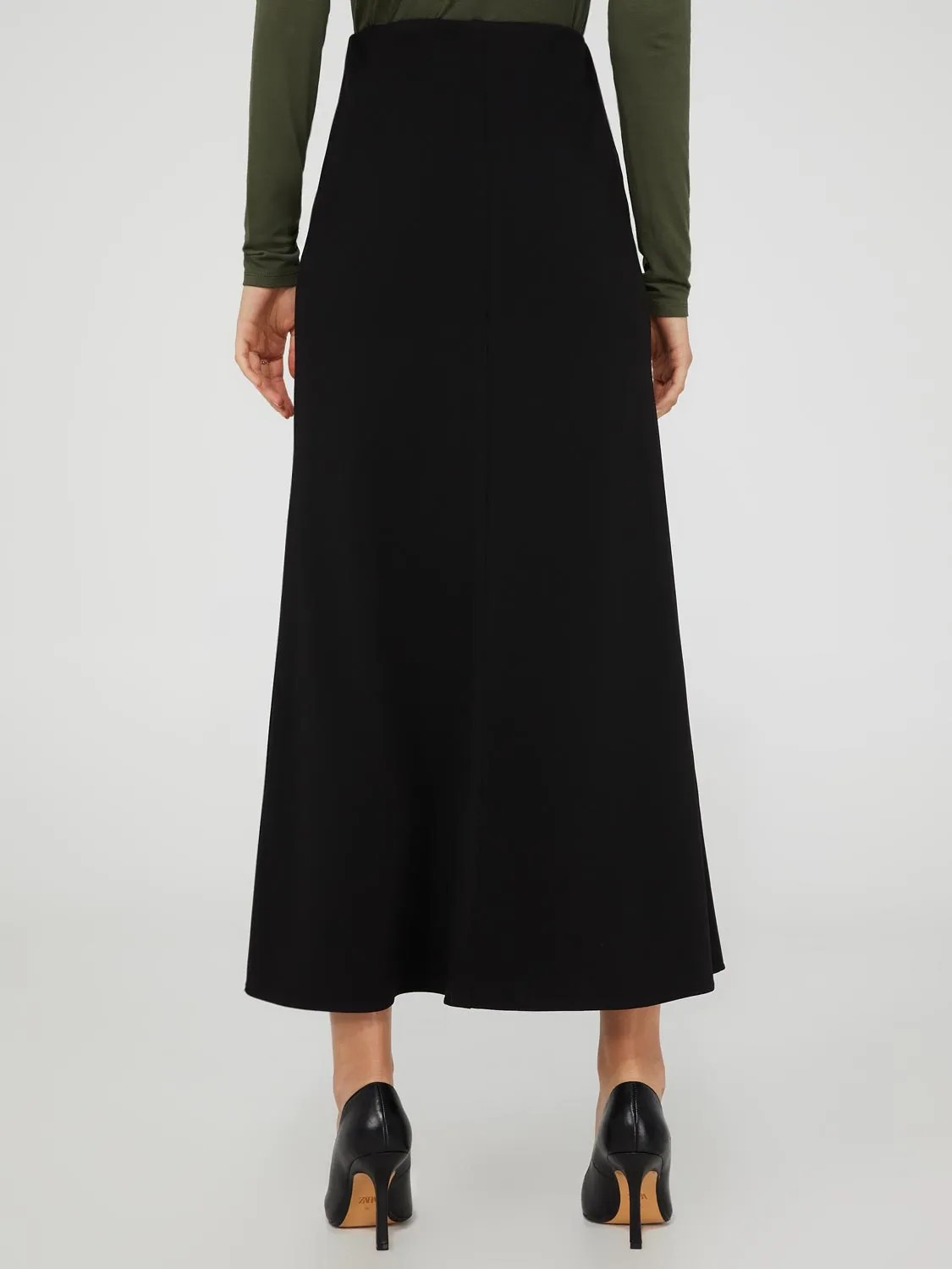 Crepe Pull-On Maxi Skirt