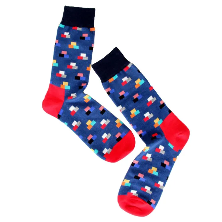 Crew Socks | Funky Socks - Tetris Blue