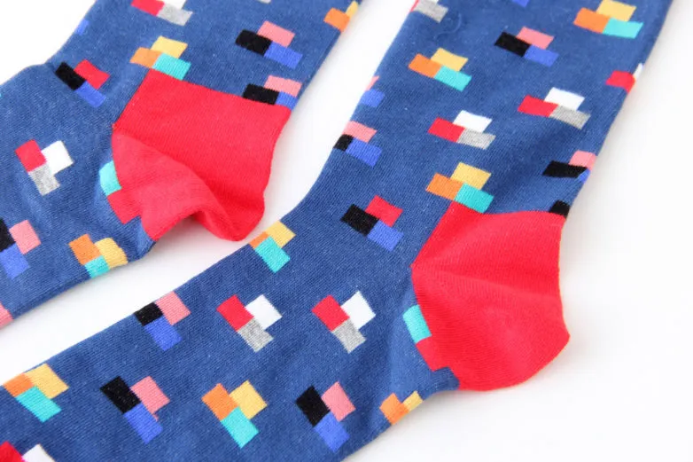 Crew Socks | Funky Socks - Tetris Blue