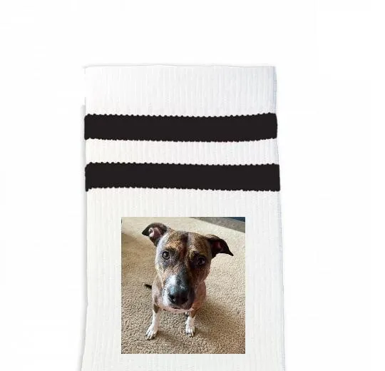 Custom Design Striped Crew Socks - Large