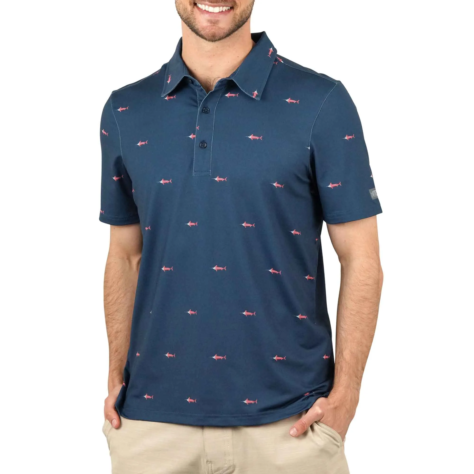 Cypress Printed Performance Polo Shirt