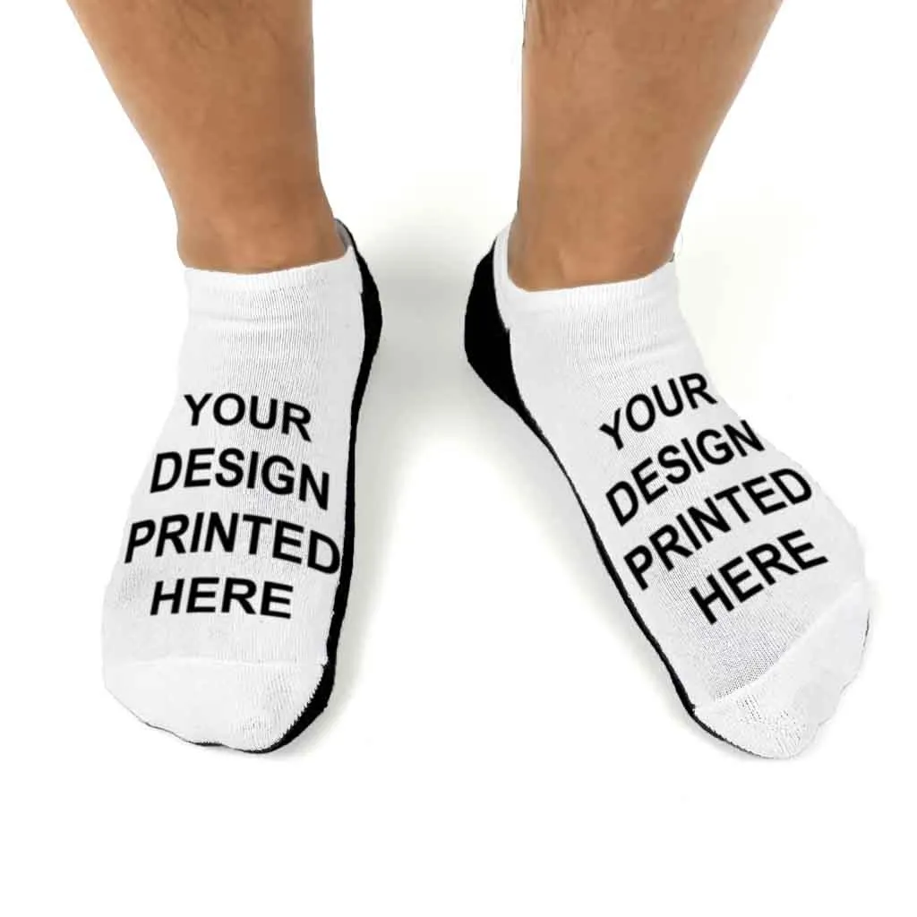 Design Your Own Custom Printed No Show Gripper Socks - Large