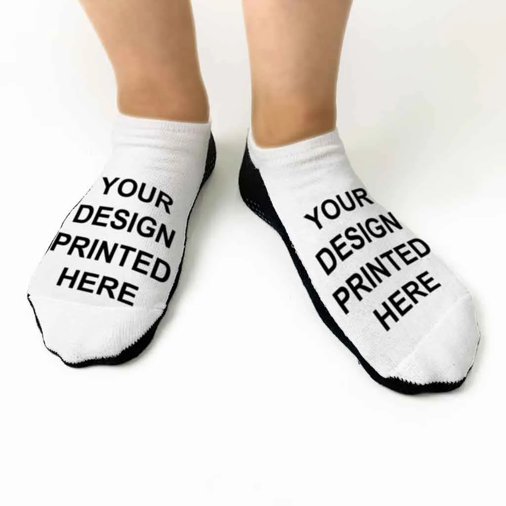 Design Your Own Custom Printed No Show Gripper Socks - Large