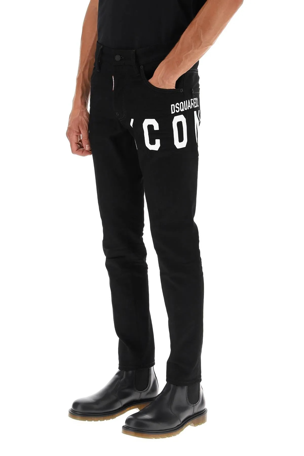 Dsquared2 black bull wash 'icon' skater jeans