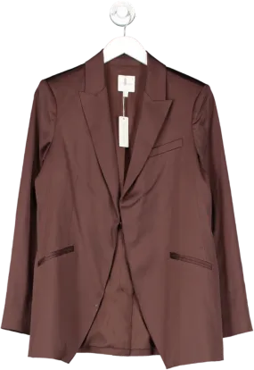 Favorite Daughter Brown Satin Coffee Blazer UK M