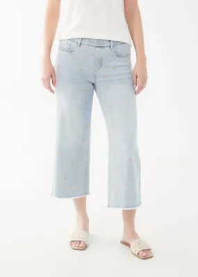 FDJ pull-on jeans 2538669, embroidered wide crop