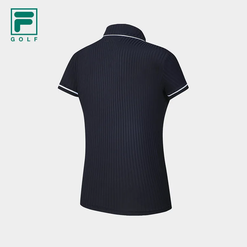 FILA CORE ATHLETICS GOLF Women Short Sleeve Polo (Navy / White)