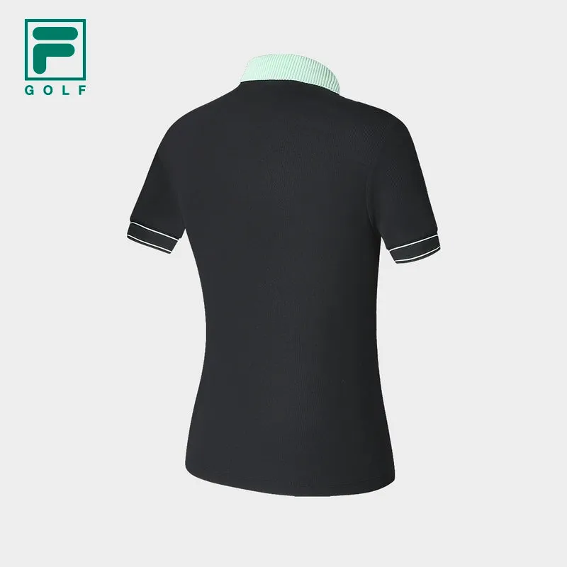 FILA CORE ATHLETICS GOLF Womens Short Sleeve Polo in Black