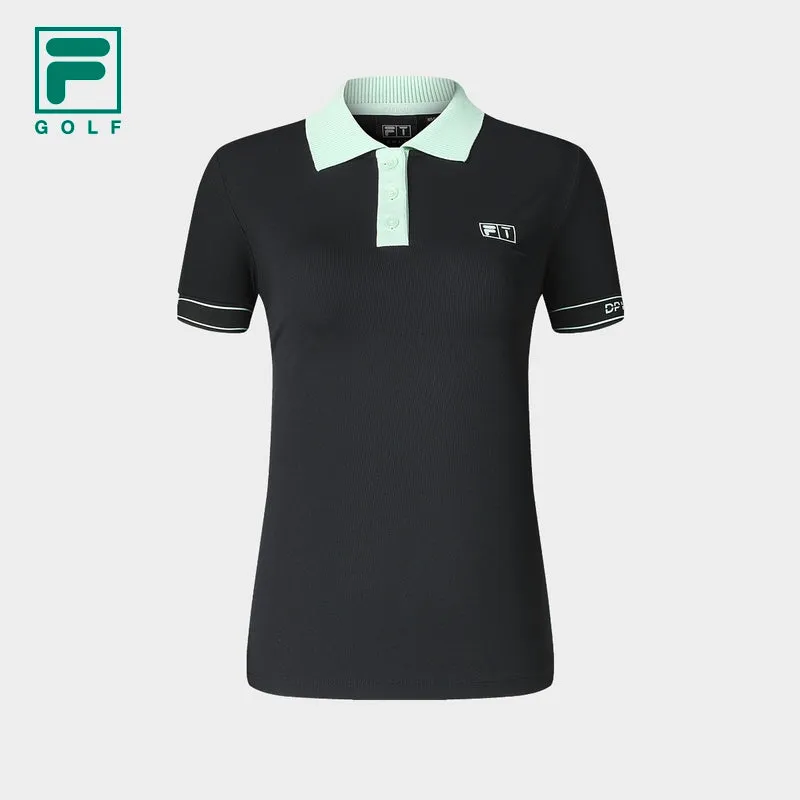 FILA CORE ATHLETICS GOLF Womens Short Sleeve Polo in Black