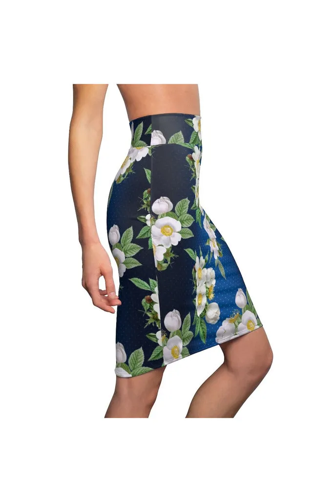 Floral Polka Dots Women's Pencil Skirt