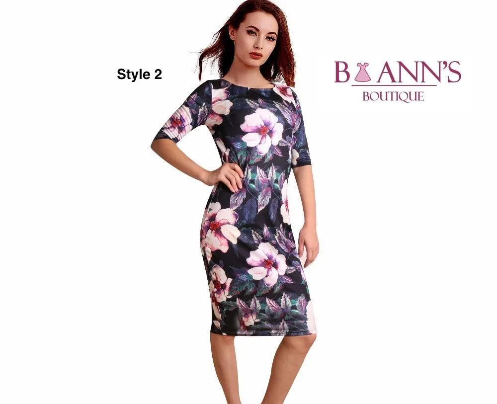 FLORAL SHEATH DRESS