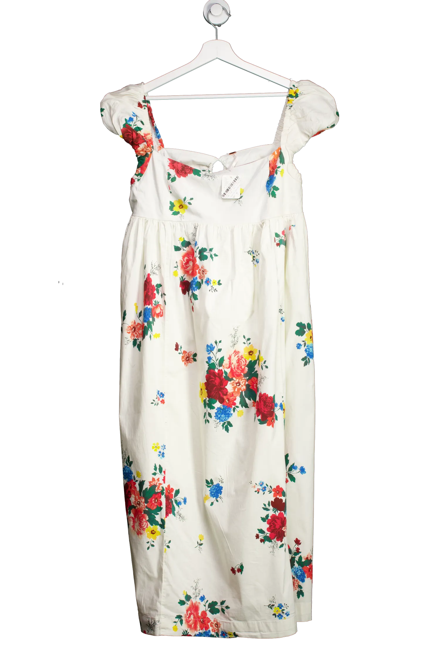 Free People Cream Linda Lou Poplin Maxi Dress UK XL