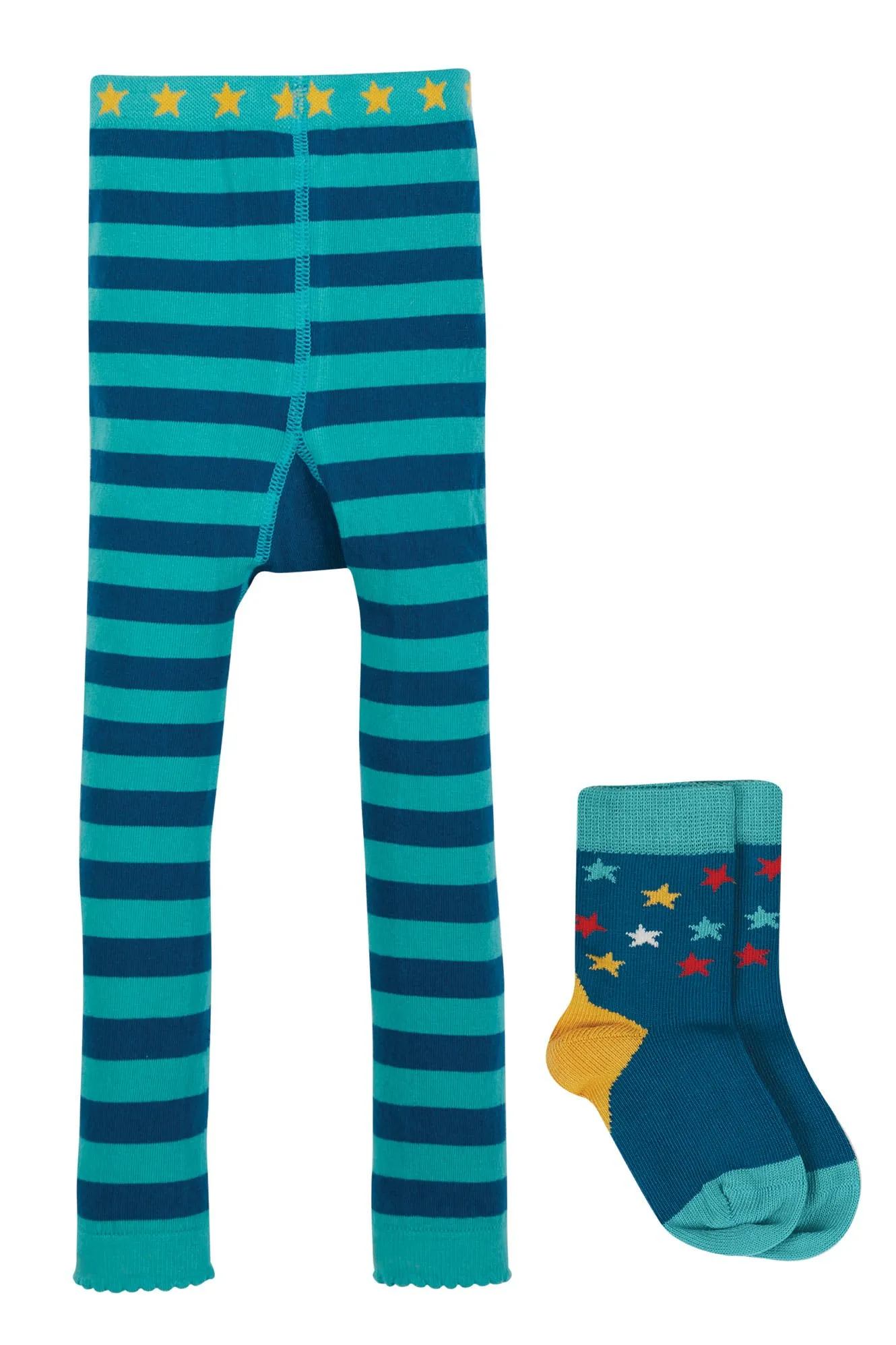 Frugi Loch Blue Penguin Sennen Sock and Leggings Set