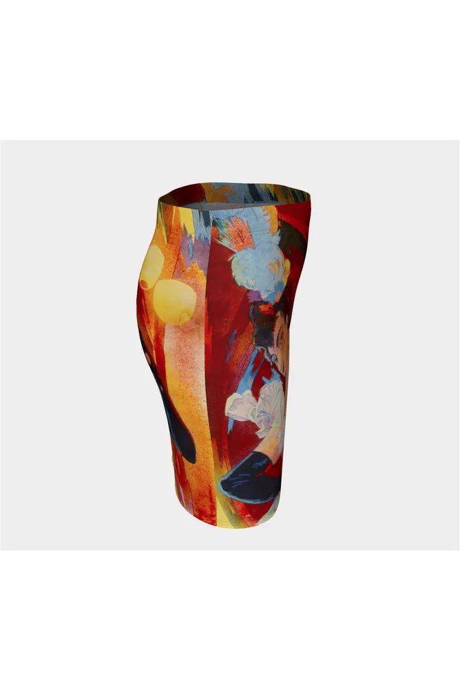 Geneve  Vintage Print Fitted Skirt