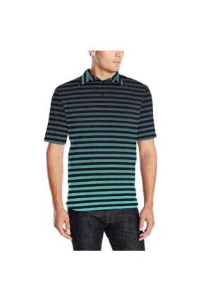 Gradient Blue Stripes Men's Polo Shirt