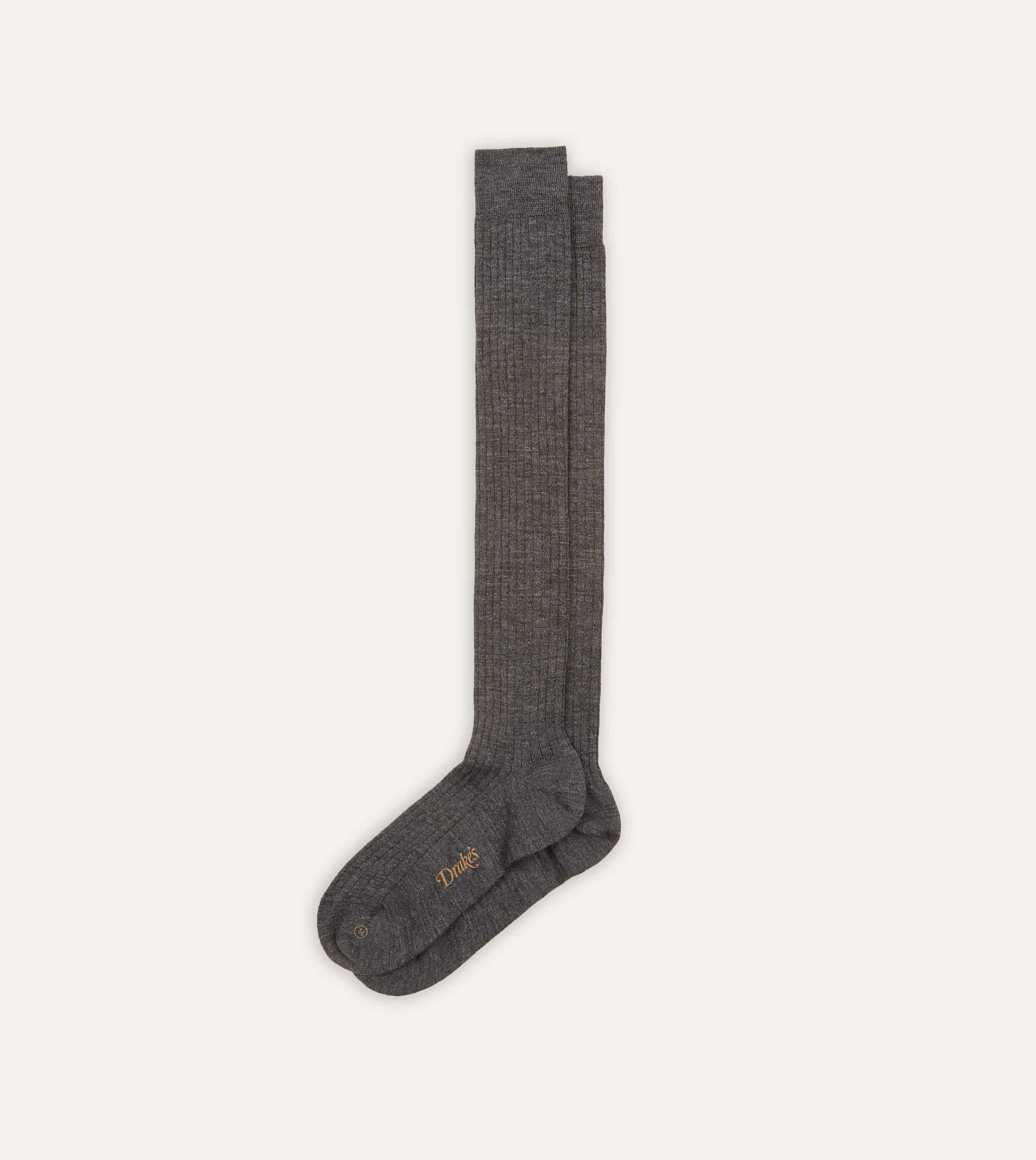 Grey Wool Over-The-Calf Socks