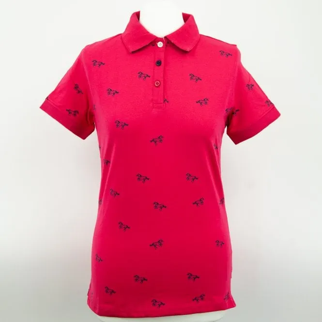 Hazy Blue Womens Cotton Short Sleeve Polo Shirt - Poppy II