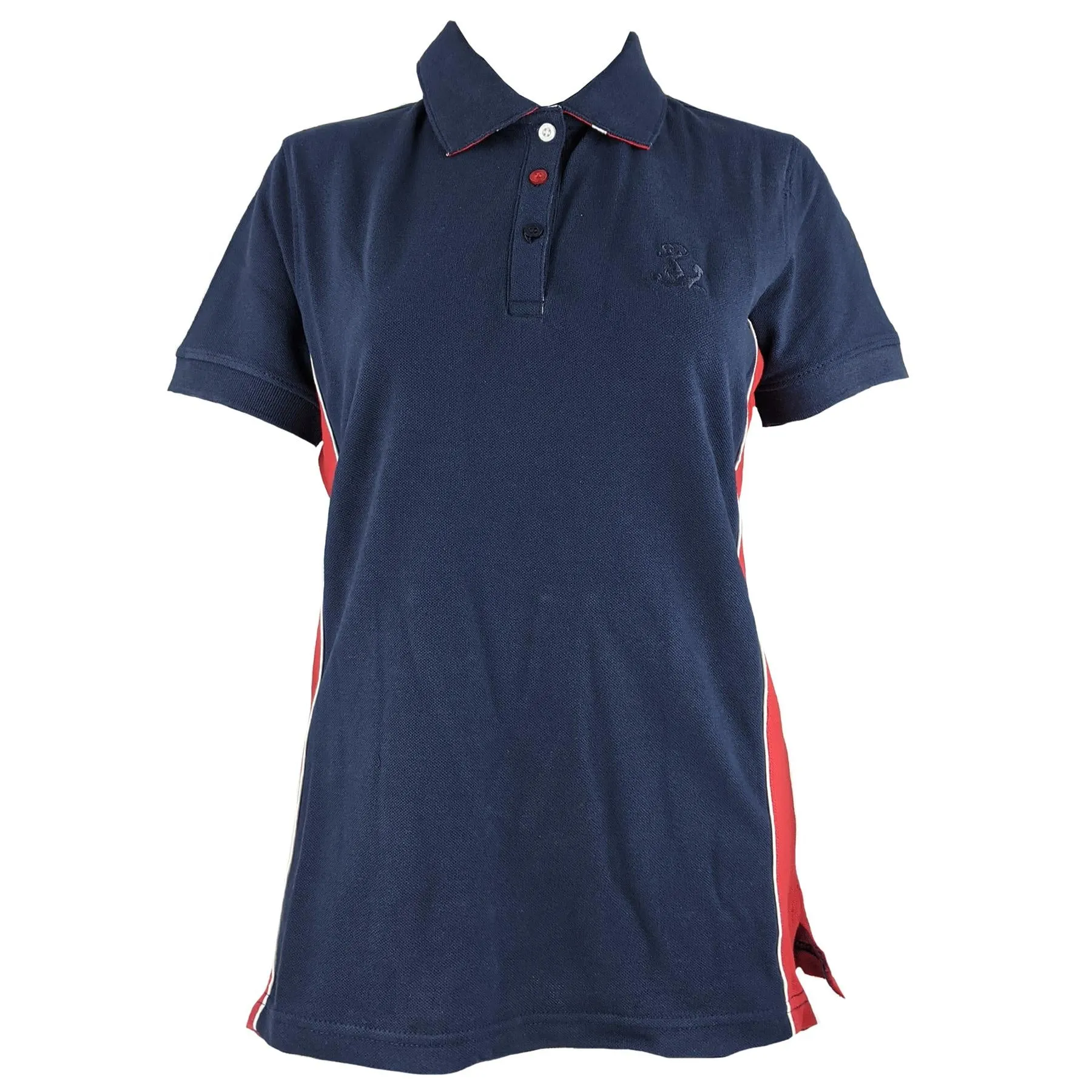 Hazy Blue Womens Short Sleeve Polo Shirt - Mia II