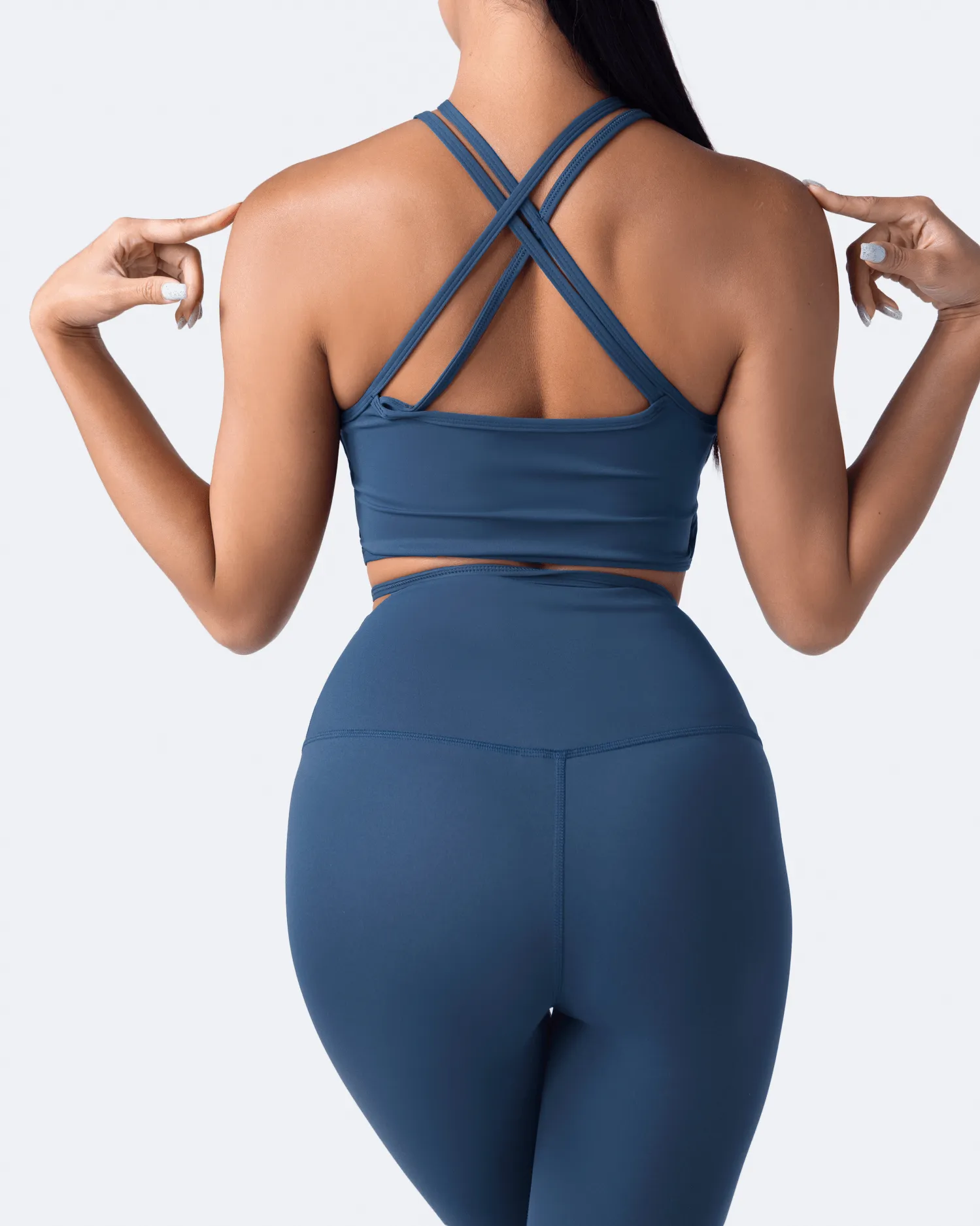 Iris Blue Strappy Front Top