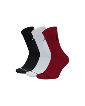 Jordan mid-length socks Everyday SX5545-011 red white black pack of 3 pairs