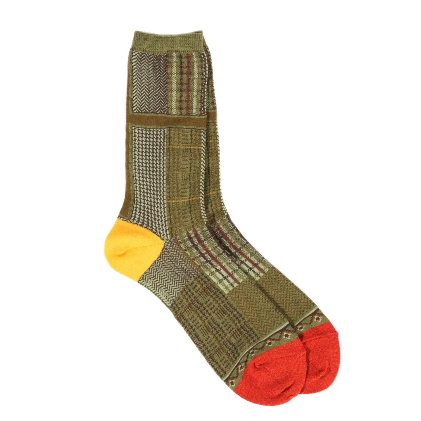 KAPITAL 144 YARNS TWEED CLOTH SOCKS KHAKI