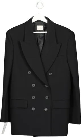 Khaite Black The Tanner Double-breasted Virgin Wool Blazer UK XS/S