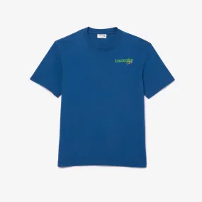 LACOSTE Men's Washed Effect T-shirt- Blue