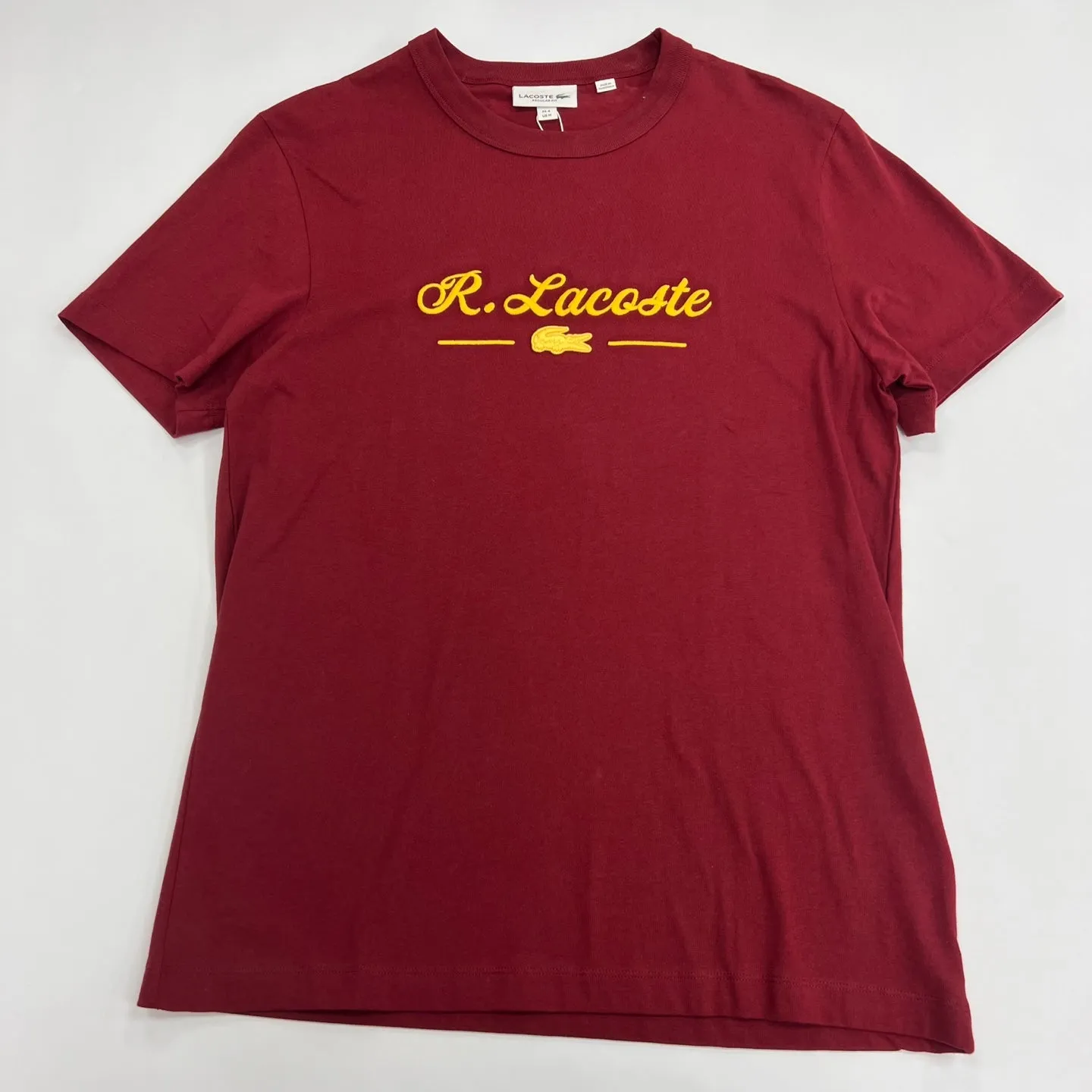 LACOSTE Signature Embroidery Cotton T-shirt